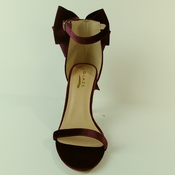 Women Wine Ankle Strap High Stiletto Heeled Sandal - Picture 2 of 4